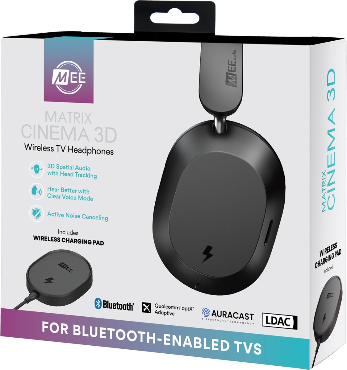 Matrix Cinema 3D Wireless TV Headphones retail box